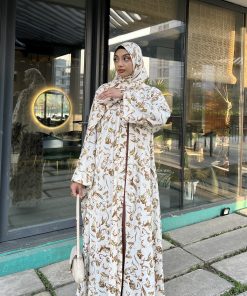 Zafran Printed Abaya (HIJAB FREE)